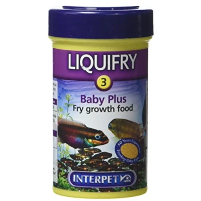 Image of Interpet Liquifry No. 3 Safe Nutrution Baby Plus Growth Weaning Fish Food for All Young Fish, Micro Flake with Protein and Vitamins