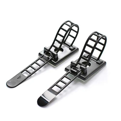 Image of 50 Pieces Cable Management Desk Cord Organizer Ties Wire Fasteners Clips Black