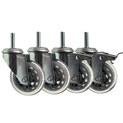 Image of KUKUUU 4x Furniture Swivel Castors Caster Wheels Industrial Casters(Color:2 Braked+2 Swivel,Size:M8*30mm)