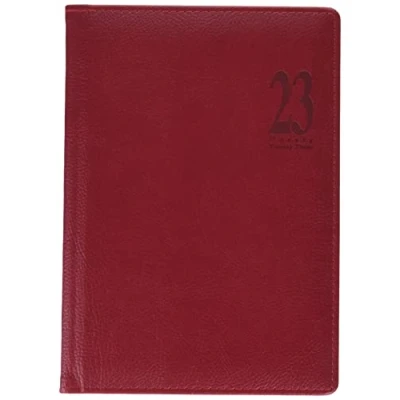 Image of LETTS Milano Weekly Planner, A5 Size, 12 Months, January to December, 2023, Week View with Appointments, 8.25&quot; x 5.875&quot;, Red (CTO3XURD 23)