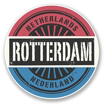Image of 2 x 10cm Rotterdam Netherlands Sticker Car Bike Laptop Travel Luggage Flag #6048 (10cm 10cm)