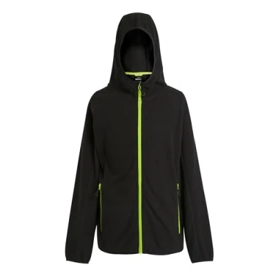 Image of Regatta Professional Men&#039;s Lightweight Navigate Full Zip Fleece Black Lime Green