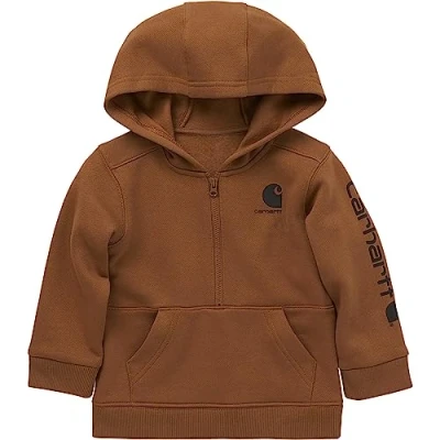 Image of Carhartt Boys&#039; Long Sleeve Half Zip Hooded Sweatshirt