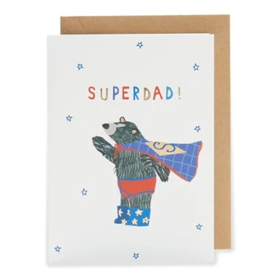 Image of Superdad! Super Bear Tastic! Father&#039;s Day Contemporary Greeting Card