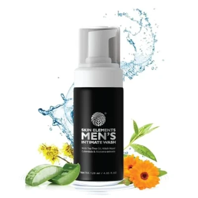 Image of Skin Elements Intimate Wash for Men with Tea Tree Oil (4.05 fl. oz.) pH Balanced Foaming Hygiene Prevents Itching, Irritation &amp; Bad Odor