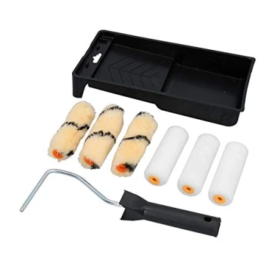Image of 4 Mini Roller Tray Kit for Gloss and Emulsion Paints 6 Sleeves Painting Decorating