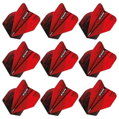 Image of Red DRAGON Yin Yang Double Sided Black &amp; Standard Dart Flights 3 Sets Per Pack (9 in total)