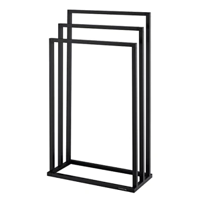 Image of Sealskin Towel Rail, Metal, Black, 210x450x840mm
