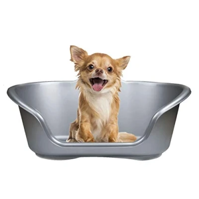 Image of YöL Heavy duty plastic waterproof dog bed Small pet cat puppy basket Silver