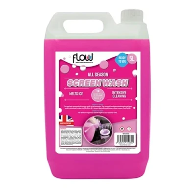 Image of Flow Pink Ready to Use Screenwash All Seasons Formula Effective down 5C Streak Free Finish (5 Litre)