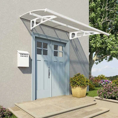 Image of 7&#039; x 4&#039; Palram Canopia Bordeaux 2230 White Large Door Canopy (2.24m 1.39m)