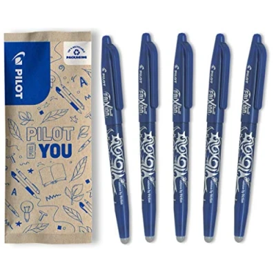 Image of PILOT Set of 5 Frixion Ball Erasable Rollerball Blue Medium Tip