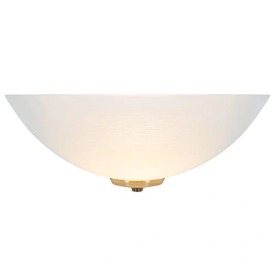 Image of Traditional Antique Brass Trim Flush Wall Lamp Uplighter with Opal Swirl Glass Diffuser 1 x 60w E27 30cm Width by Happy Homewares