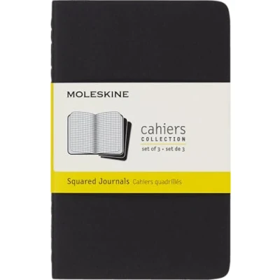Image of Moleskine Set of 3 Pocket Sized Grid Notebooks Softcover 9 x 14 cm Black