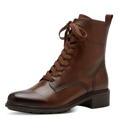 Image of Tamaris Women&#039;s 1 25101 41 Ankle Boot, Cognac Leather, 3.5 UK