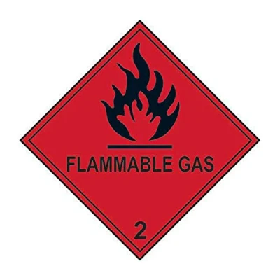 Image of CenturionFlammable Gas Class 2 LABEL Hazardous Substances Self Adhesive Vinyl Sticker 100mm x Roll of 250