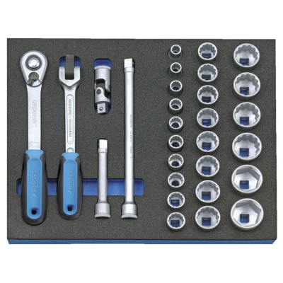 Image of Gedore Socket set 1/2&quot; in CT module 29 pcs