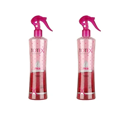 Image of Totex 2 Phase Hair Conditioner Spray Leave in Conditioning For Damaged &amp; Coloured Formula Untangling Nourishing Moisturizing Pink 400 ml (Pack Of 2)