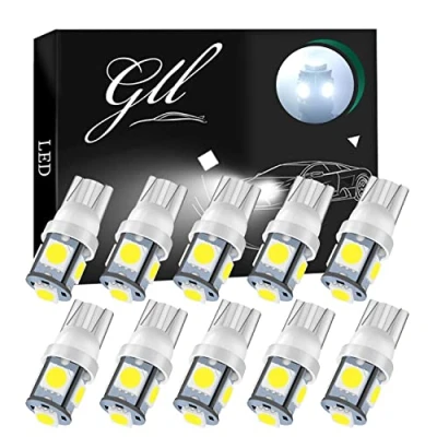Image of GLL 24V T10 LED Bulb 501 Bulbs with 5050 5SMD 60 Lumens 7000K for Car Side Light (White)