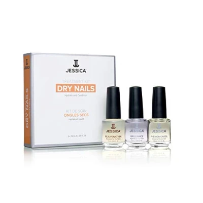 Image of JESSICA Treatment Kit for Dry Nails 3 Step Nail Repair &amp; Damaged Nourishing Care Weak Complete Solution Specialised Set