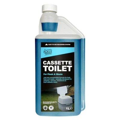 Image of One Chem Professional Cassette Toilet 1 Litre Concentrate, Up to 40 Doses, 2 in Blue Fluid, Flush and Waste