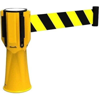 Image of DLUXCA Retractable Traffic Cone Topper Tape, Barrier Mountable Emergency Warning Belt, High Visibility for Cone(yellow,5m)