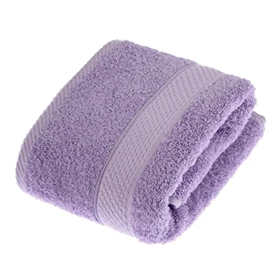 Image of HOMESCAPES Lilac Turkish Cotton Hand Towel Super Soft Thick &amp; Absorbent 500 GSM Heavy Weight for everyday Luxury