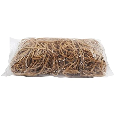 Image of White Box 454G Size 64 Rubber Bands,beigebrownwhiteyellow