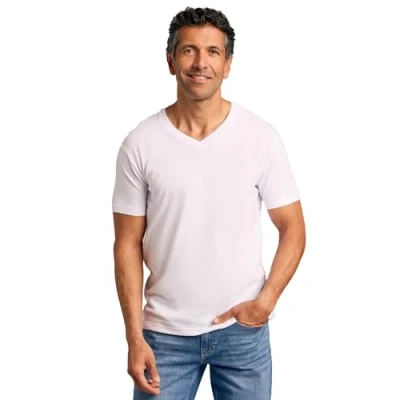 Image of True Classic Men&#039;s V Neck Short Sleeve T Shirt, 1 Pack White, S