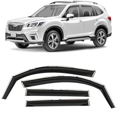 Image of CLIM ART wind deflector for/compatible with Subaru Forester 2018 2024 door rain deflectors,car accessories, car deflectors, in channel 4 pieces