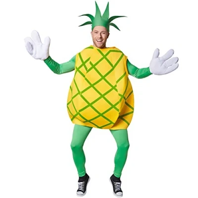 Image of TecTake dressforfun Pineapple Costume Fruits sleeveless top with green criss crosses Large, funny gloves Includes hat in the shape of leaves (XL Nr. 301633)