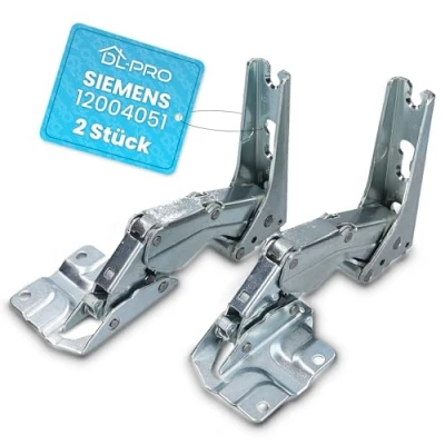 Image of DL pro Door Hinge Set for Bosch Siemens Neff Constructa 12004051 2 Piece Metal Top + Bottom Fridge Freezer Combination