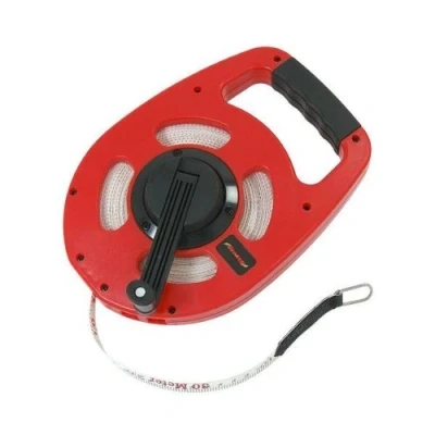 Image of Neilsen CT3112 30m / 100ft Tape Measure: 13mm Wide Fibreglass Blade with Rapid Rewind Handle