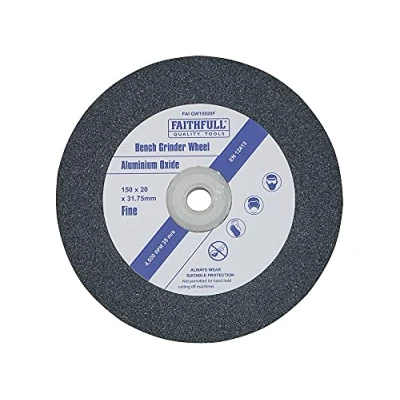 Image of Faithfull FAIGW15020C Bench Grinding Wheel Alox 150mm x 20mm Coarse