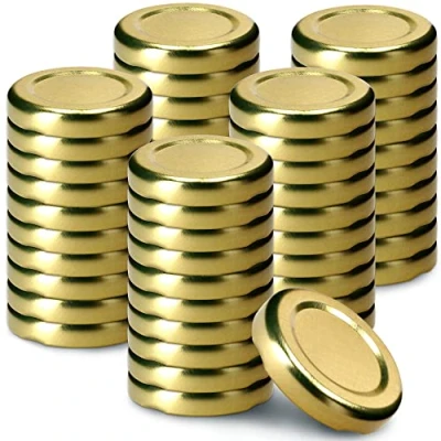 Image of KADAX Screw Lid for Jars, Twist Off Metal Lids fi 33 mm, Replacement Mason Bottles and Jars (Pack of 50, Gold)