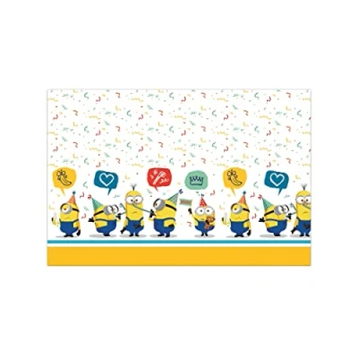 Image of Procos Minions Rise of Crane Plastic Tablecloth (180 x 120 cm) Folat 92137P 180 cm, Multi Coloured
