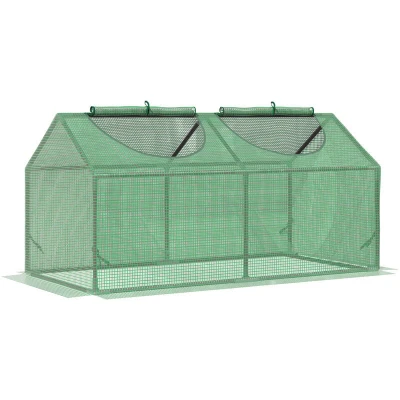 Image of Outsunny Mini Greenhouse Small Plant Grow House for Outdoor W/Pe Cover Windows Green
