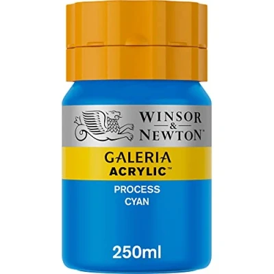 Image of Winsor &amp; Newton Series 1 250ml Bottle Galeria Acrylic Colour with Nozzle Cap Process Cyan