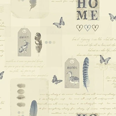 Image of Arthouse 256200 Lomond Wallpaper, Cream/Blue