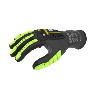 Image of Ansell Ringers R840 Professional Work Gloves, Abrasion Resistant Nitrile Coating with Firm Grip, Multipurpose Protection Mechanical and Industrial Safety, Black, Size S (1 Pair)