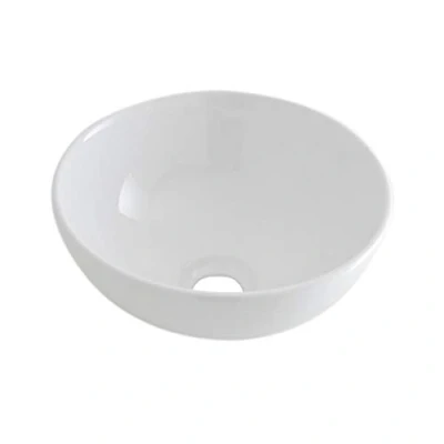 Image of Milano Irwell Modern White Ceramic Round Countertop Bathroom Basin Sink 280mm