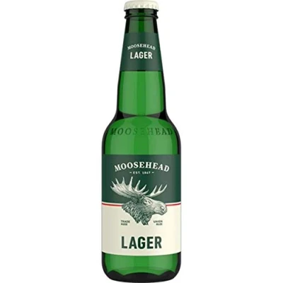 Image of Moosehead Lager Canadian Beer Set Glass Bottles 350ml (5% ABV) (12)