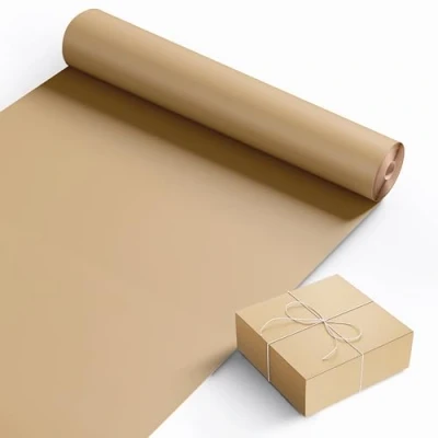 Image of KEPLIN Heavy Duty Brown Kraft Wrapping Paper Roll 90gsm (450mm x 25m)