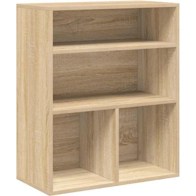 Image of vidaXL book cabinet sonoma oak 60x30x71.5 cm for living room/office engineered wood bookshelf/display shelf with durable construction