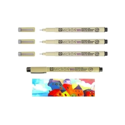 Image of PIGMA MICRON Sakura Pigment Fineliners 0.05mm Black [Pack of 3] AND 1 PCS 003