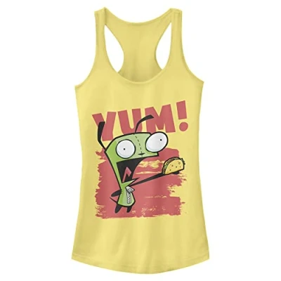 Image of Nickelodeon Women&#039;s Yum Gir Eating Taco Shirt, Banana, M