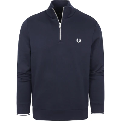 Image of Fred Perry Half Zip Pullover Navy Blue Dark size 3XL