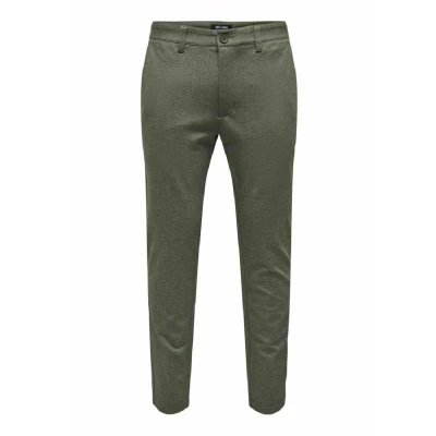 Image of ONLY &amp; SONS Men&#039;s Onsmark Tap Herringbone 2911 Pant Noos Trouser, Teak, 33 W/30 L