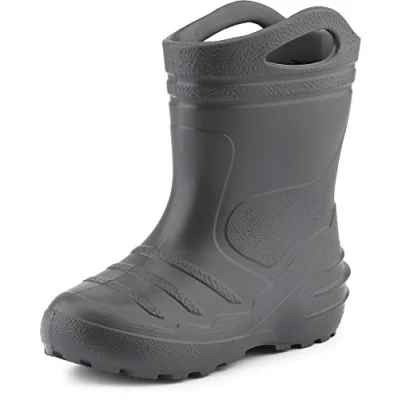 Image of Ladeheid Children&#039;s Girl&#039;s Boy&#039;s EVA Extra Light Wellington Boots Rainy Wellies Rain KL051 (Graphite, 11 UK Child)