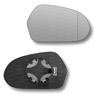 Image of Less4spares Replacement Wing Mirror Glass Right Compatible with Audi A6 2011 2018 CLIP ON Driver Off side Heated Blind Spot